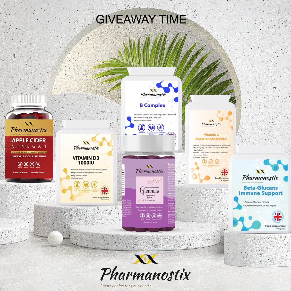 pharmanostix's tweet photo. GIVEAWAY TIME ❤️
To enter, you must:
✅Like this post
✅Follow us
✅Tag 3 friends
The winner will get Beauty gummies, Apple Cider Vinegar gummies, Vit D, Vit C, Vit B complex &amp; Beta Glucan
Giveaway winner will be chosen at random (UK ONLY ) closing date is 30/11/2021. https://t.co/509izw8dMo