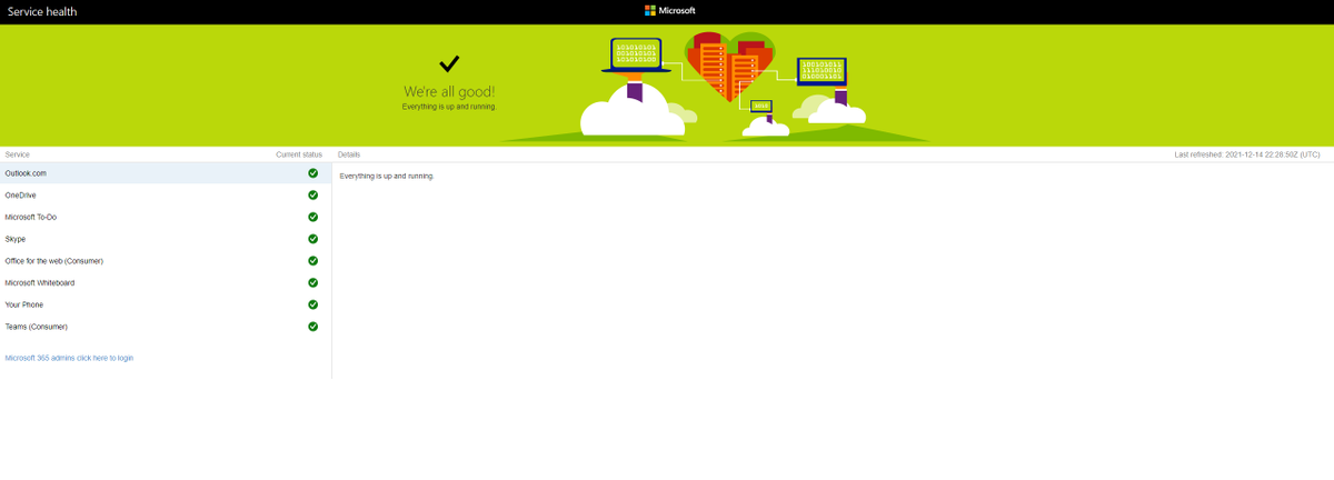 amieryd's tweet photo. @MSFT365Status 
I have a growing number of users unable to send Messages, yet no update from your status page.......and your Status page says All Good. https://t.co/U9HupugYfI