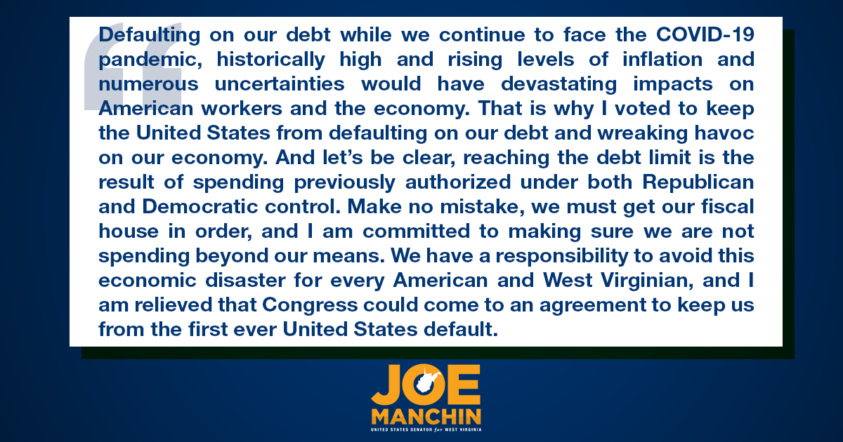 Senator Joe Manchin (@sen_joemanchin) on Twitter photo 