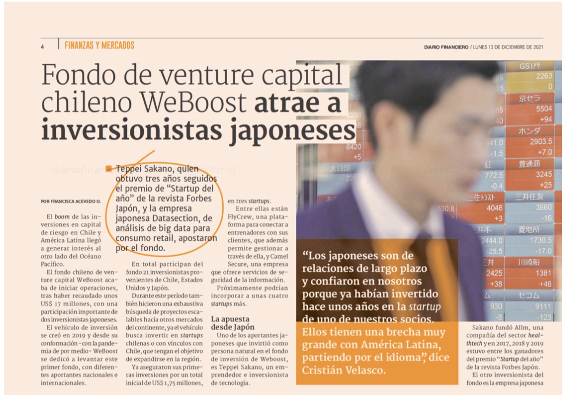 #Japón es la 3a economía del mundo, después de EEUU y China, del mismo tamaño que la economía Latinoamericana. Estamos orgullosos de crear este puente de inversión para Startups latinoamericanos a través de nuestro Fondo de Venture Capital