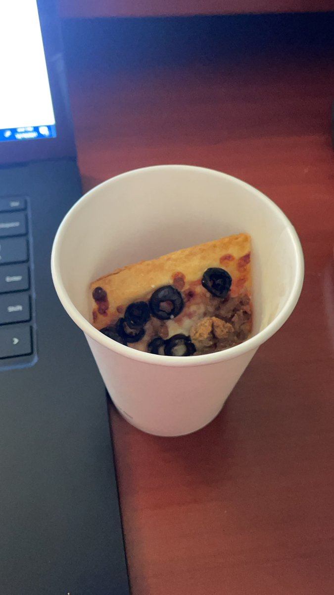 tiffroddy's tweet photo. @rickandbubba @BillBubbaBussey stuck in a hotel without something to warm up my leftovers in…voila! #pizzainacup https://t.co/7tw6ueXQUp