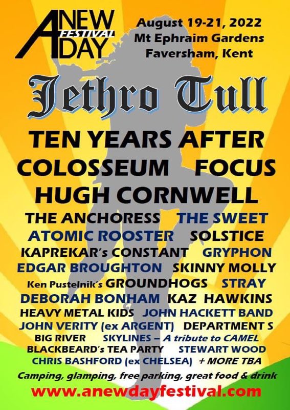 A New Day Festival (@anewdayfestival) on Twitter photo Delighted to announce <a href="/jethrotull/">Jethro Tull</a> as our 2022 headliner! Tickets at anewdayfestival.com Delighted to announce <a href="/jethrotull/">Jethro Tull</a> as our 2022 headliner! Tickets at anewdayfestival.com