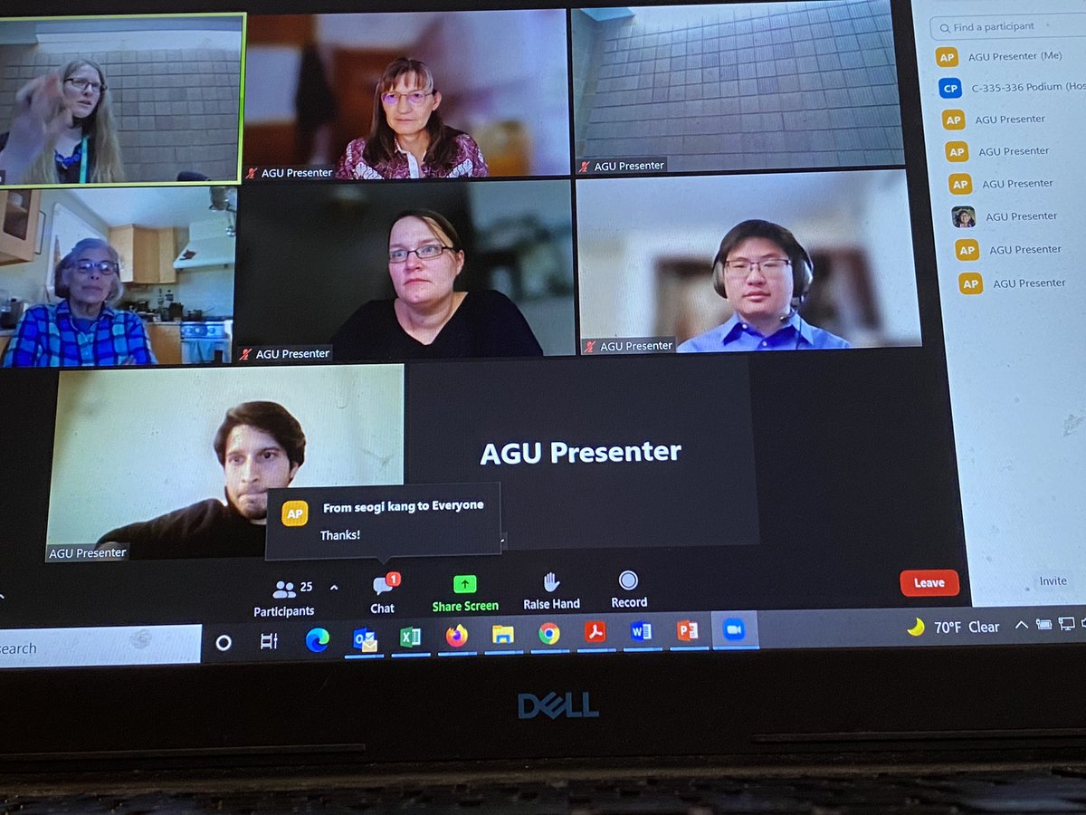 GeophysicsWebb's tweet photo. Attending the #AGU21 meeting virtually! The Near Surface session #NS24A went well! With about 30 people total online and more in the room! Thank you to the conveners for the invited and highlighted talk - much appreciated! Picture from @CarolFinn3 excellent talk! https://t.co/jsJOVHSgLh