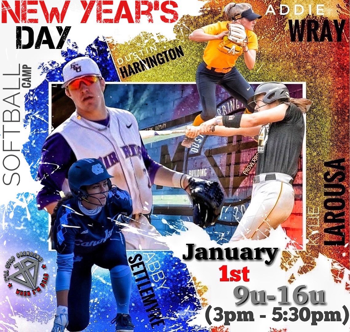 Team_dHB's tweet photo. New Years Day Softball Clinic
TeamdHB and some of North Carolina’s best softball players are teaming up to host a Softball Clinic for ages 9u-16u to share their knowledge of the game! ONLY 30 slots will be available for this event so sign up before it’s gone!
SIGN UP ONLINE https://t.co/Qf7BqPEjfL