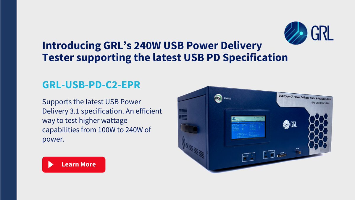 Granite River Labs on Twitter: "Interested in testing your USB Power Delivery higher wattage design? The new (C2-EPR) automates USB Delivery testing up 240W of power and the latest USB Power Delivery 3.1 ...