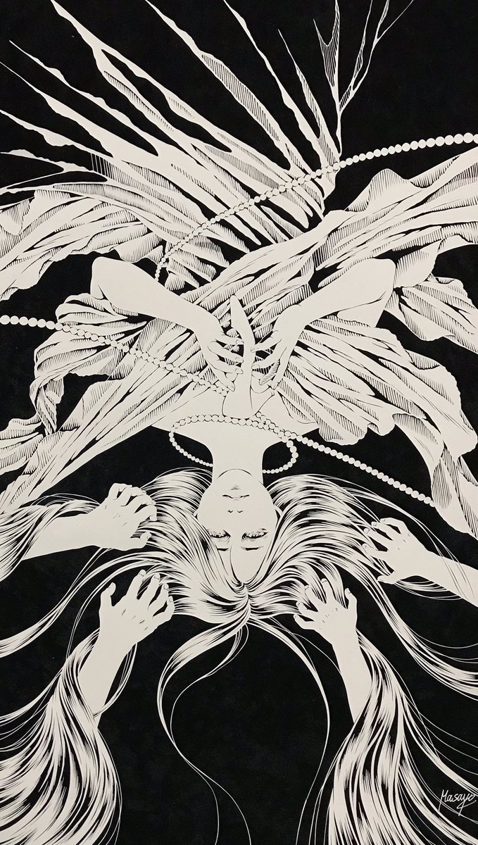 切る時は切り口の綺麗さを意識するのですが、この作品は特にこだわりました。いつか実物を見る機会がありましたら細部までよく見て欲しい作品です。
#切り絵 
