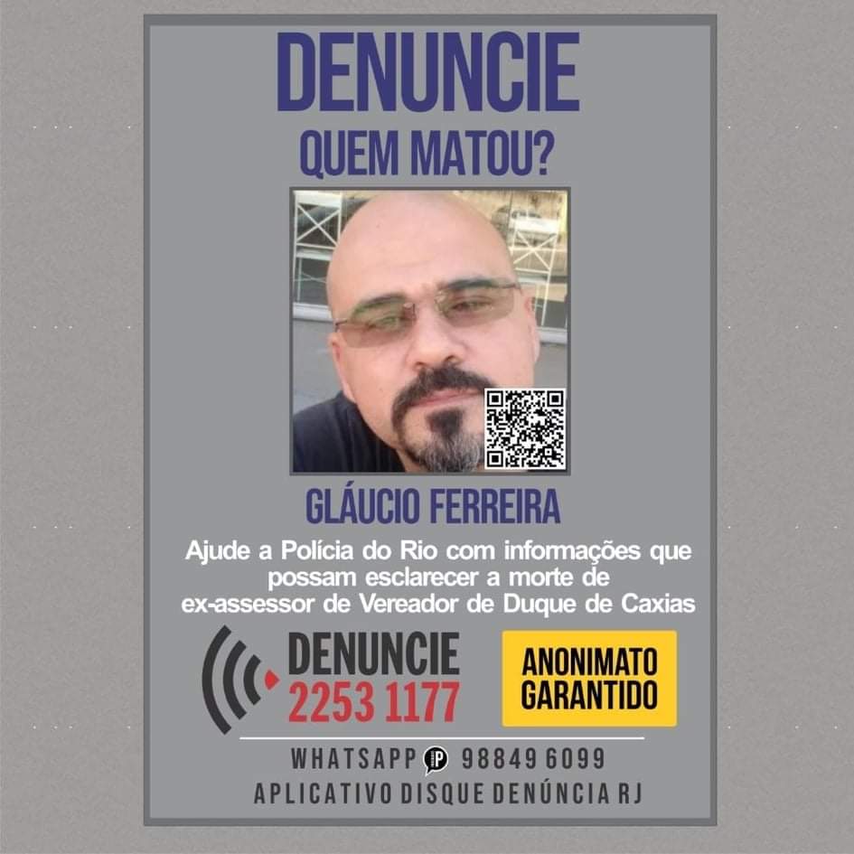 DDalertaRio's tweet photo. #quemMatou Gláucio Ferreira?!🤔

Ex-segurança do vereador Claudio Thomaz, ele foi executado com 63 tiros, na última sexta-feira (10), dentro de sua BMW blindada, lá no bairro Itatiaia, aqui em Caxias.

#denuncie
📞21.2253 1177
📱Whats 21.98849 6099 / #app "Disque Denúncia RJ" https://t.co/5YDVx6OhYV