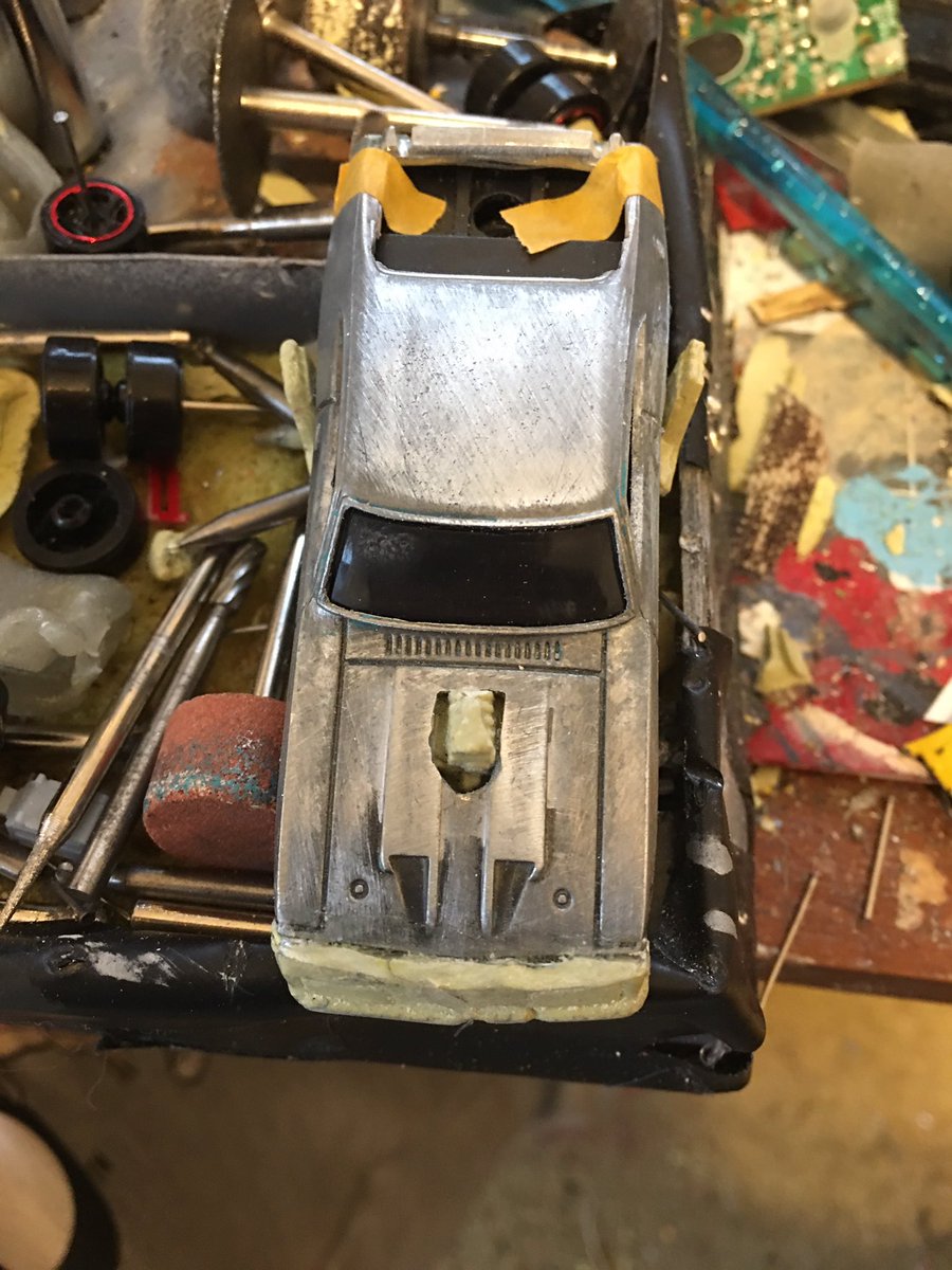 ShadowFoxCospl1's tweet photo. More modding on the Mad Max: Road Warrior V8 Interceptor was done. Now I gotta make the tanks that go in the trunk. Also the War Rig is done.
#Gaslands #MadMax #V8Interceptor #HotWheels #FordFalconXB #customdiecast #toycommunity https://t.co/JQibIC84MD