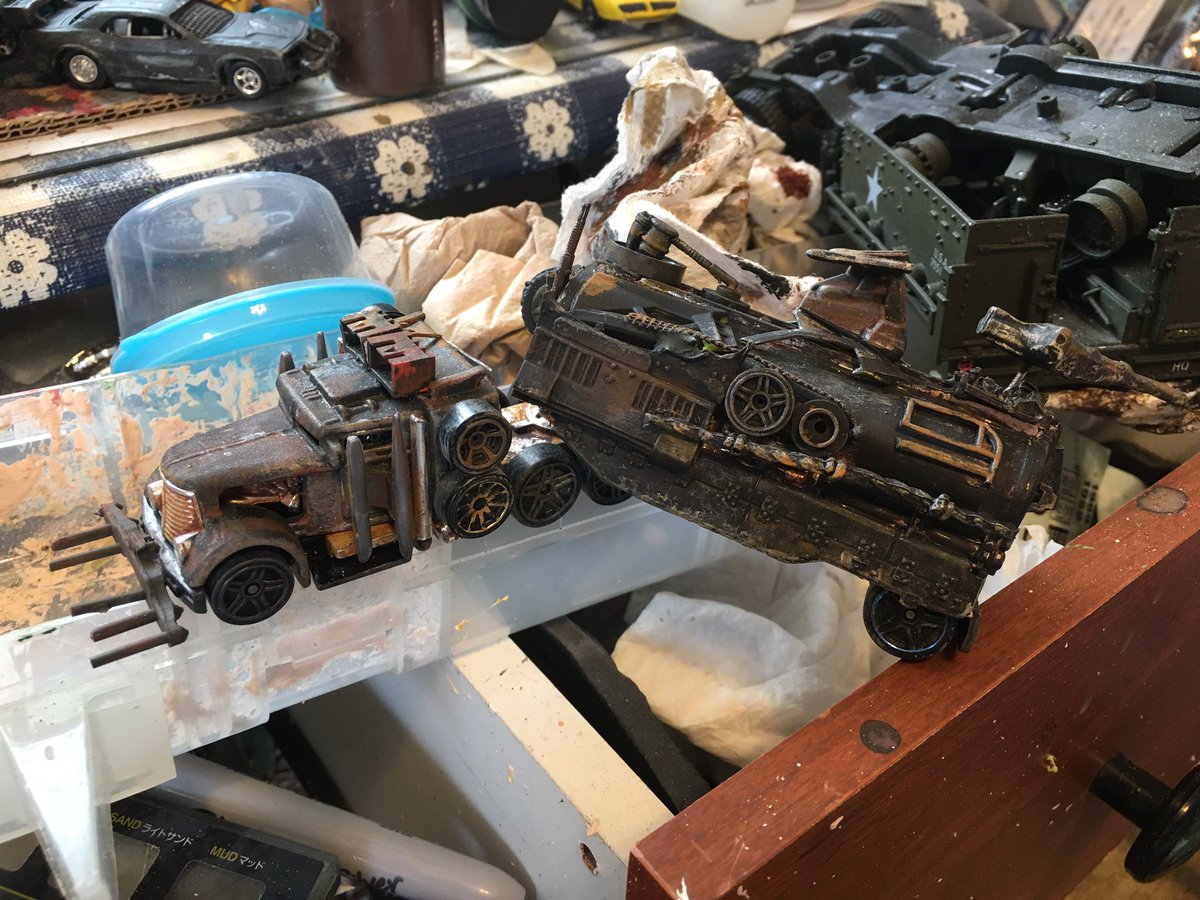 ShadowFoxCospl1's tweet photo. More modding on the Mad Max: Road Warrior V8 Interceptor was done. Now I gotta make the tanks that go in the trunk. Also the War Rig is done.
#Gaslands #MadMax #V8Interceptor #HotWheels #FordFalconXB #customdiecast #toycommunity https://t.co/JQibIC84MD
