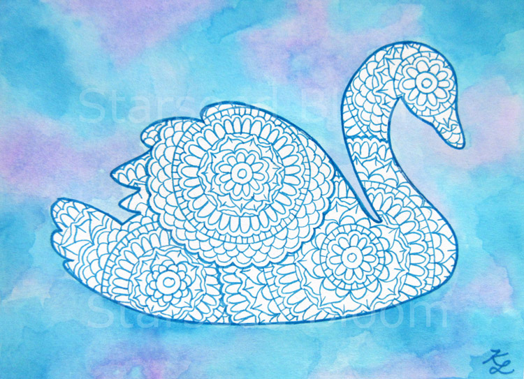 StarseedBloom's tweet photo. New art - watercolor mandala swan! https://t.co/aczy051uaj