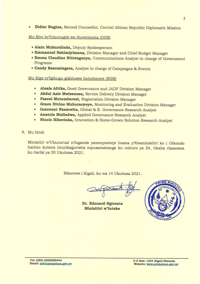 Office of the PM | Rwanda (@primaturerwanda) on Twitter photo 