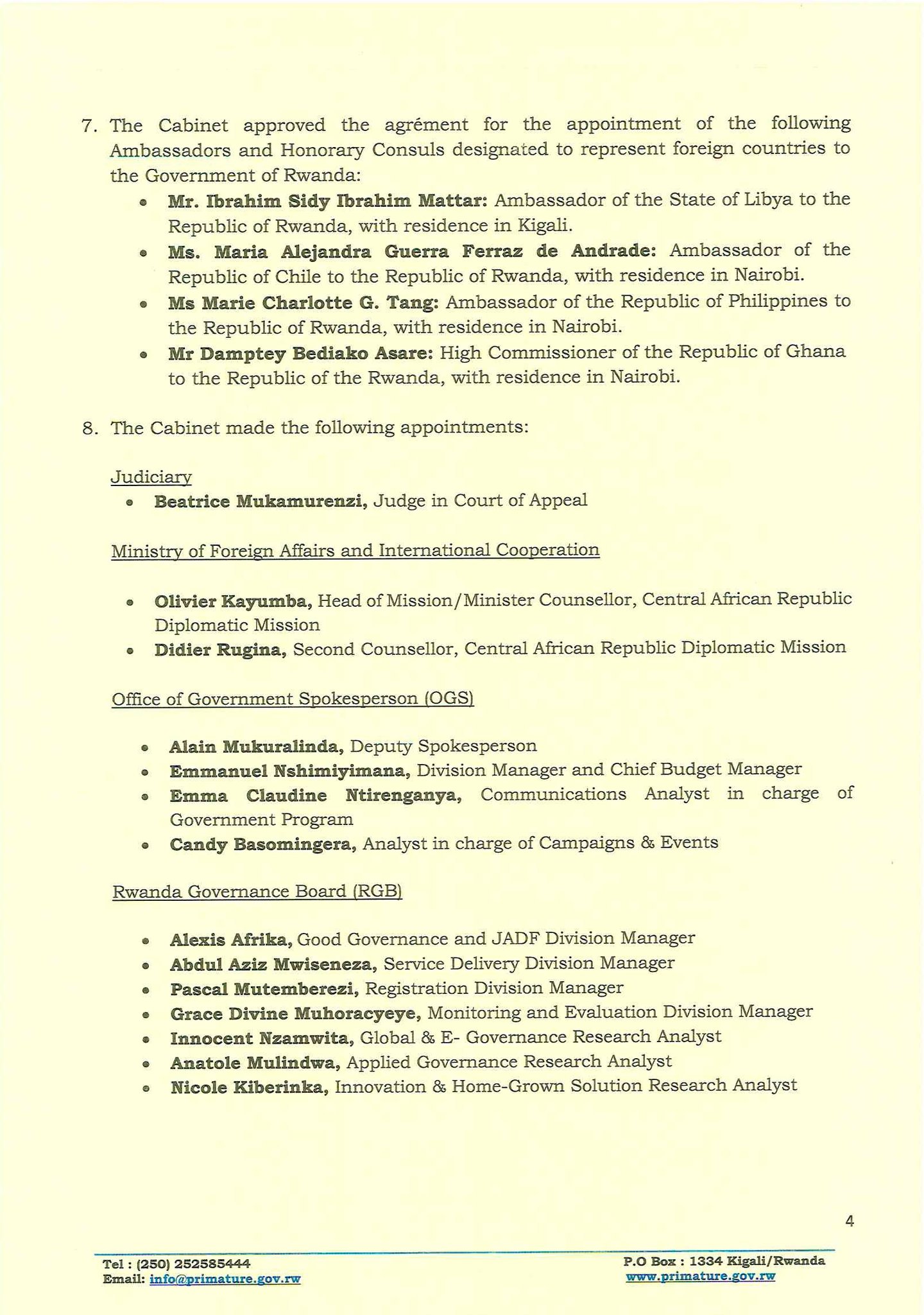 Office of the PM Rwanda on Twitter "Statement on Resolutions of 14/12/2021 https//t