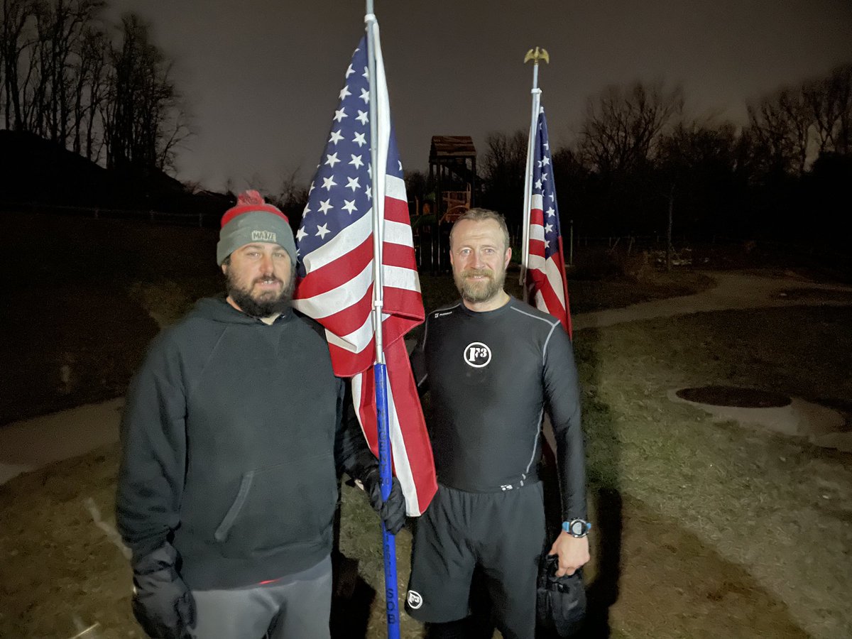 f3NugentFlag's tweet photo. Our Redwood @rhcarson2 passed the @f3NugentFlag this morning to a very High Impact Man, Crab Cakes! What an incredible transition from two great men, carrying on the tradition of our Brother!
Chris Gradoville 37 Nugent 🏹 https://t.co/ujZMD2lpJF