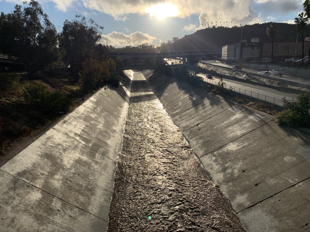 Arroyo Seco from the Ave 26 overpass after today’s rains