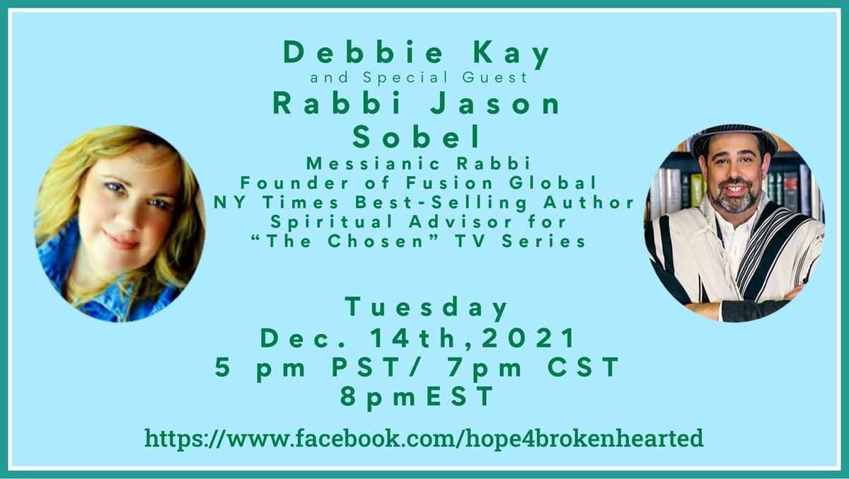hope4broken's tweet photo. I'm honored to have Rabbi Jason Sobel as my guest today at https://t.co/MmUSVGzFR5 5 pm pst. He shares words of wisdom, comfort, hope, and encouragement to the hurting and brokenhearted. https://t.co/c90kbk9EXM