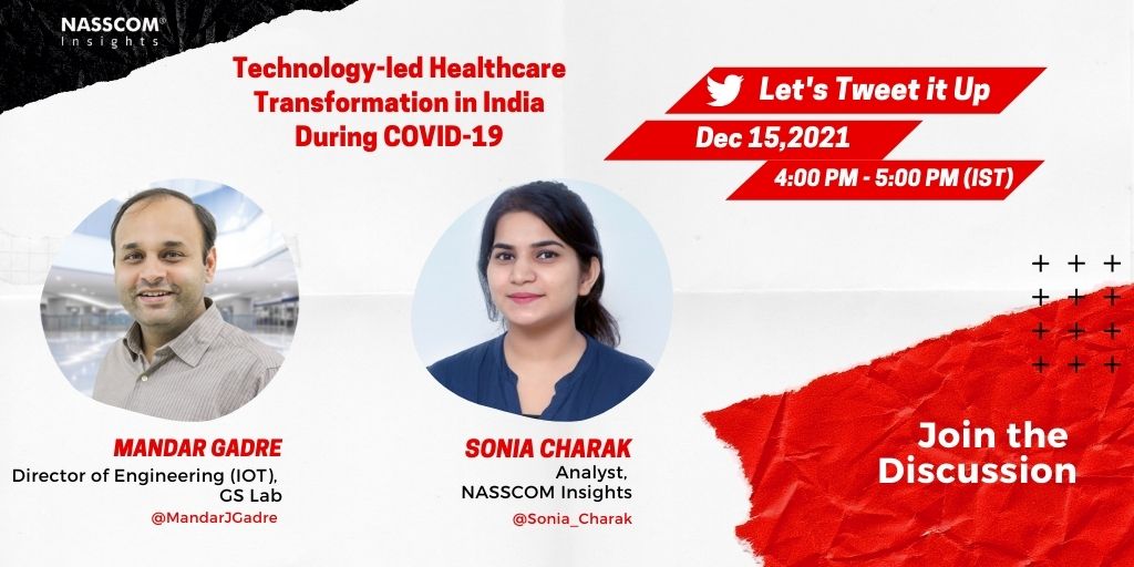 nasscom insights (@nasscomr) on Twitter photo #TwitterChat #DoNotMiss
“Technology-led #Healthcare Transformation in India During COVID-19” with <a href="/Sonia_Charak/">Sonia Charak</a> & <a href="/MandarJGadre/">Mandar Gadre</a>
🗓️Dec 15,2021
⏲️4:00 - 5:00 pm (IST)
<a href="/_gslab/">GS Lab</a> <a href="/iAmGiliyar/">Ambarish Giliyar</a> <a href="/PriyankaJShukla/">Dr. Priyanka Shukla</a>
#digitalhealth #healthtech #IoT #DataScience #technews #NewNormal #TwitterChat #DoNotMiss
“Technology-led #Healthcare Transformation in India During COVID-19” with <a href="/Sonia_Charak/">Sonia Charak</a> & <a href="/MandarJGadre/">Mandar Gadre</a>
🗓️Dec 15,2021
⏲️4:00 - 5:00 pm (IST)
<a href="/_gslab/">GS Lab</a> <a href="/iAmGiliyar/">Ambarish Giliyar</a> <a href="/PriyankaJShukla/">Dr. Priyanka Shukla</a>
#digitalhealth #healthtech #IoT #DataScience #technews #NewNormal