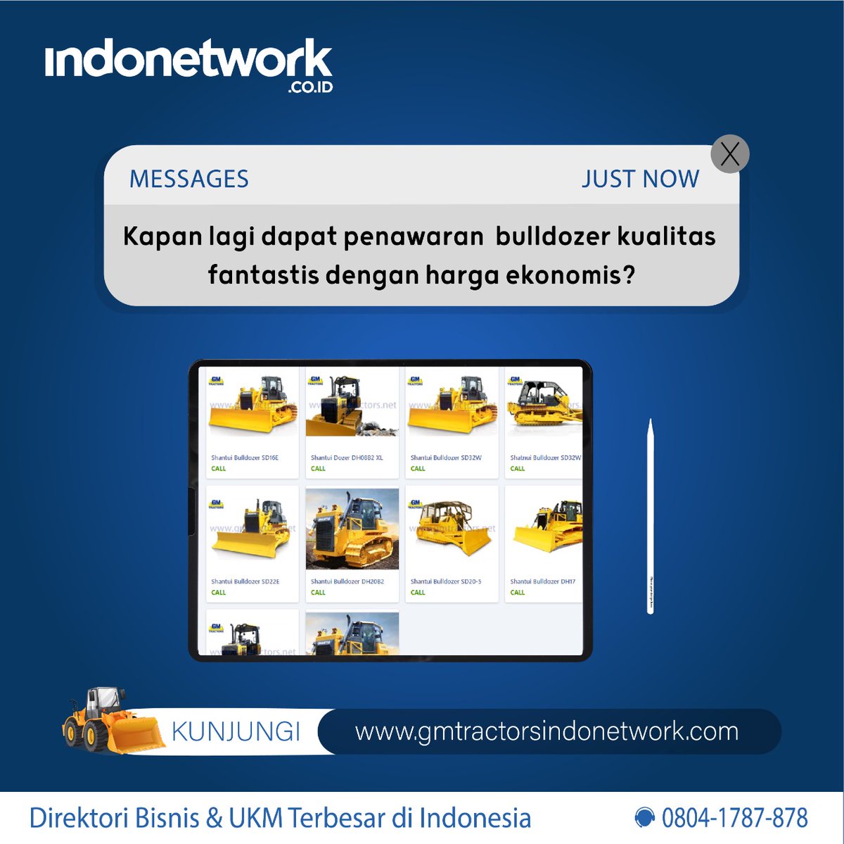 indonetworkcoid's tweet photo. Alat berat ini memiliki bnyj fungsi pertanian, penggusuran lahan / kegiatan industri.
Jika membutuhkan alat ini, kunjungi https://t.co/hro36IxZdF sebagai perusahaan penjual alat berat produk cina yang murah & berkualitas
#Indonetwork #GMTracktors #jualbulldozer https://t.co/wO9Toza4hW