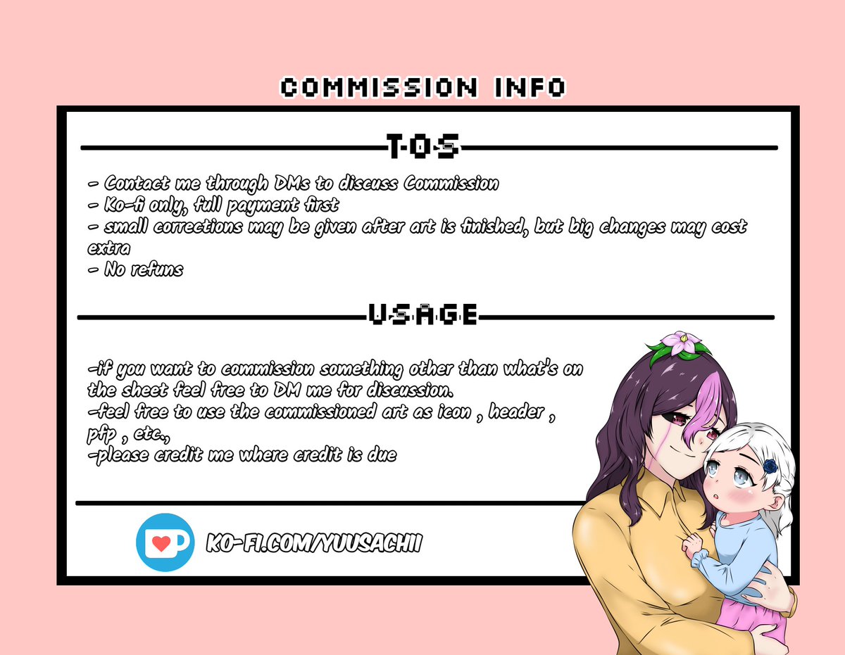 ⭐️ NEW COMMISSION SHEET ⭐️

RT &amp; share are much appreciated.
DM me anytime if you are interested ~ ♥️
#opencommission #commissionsopen 