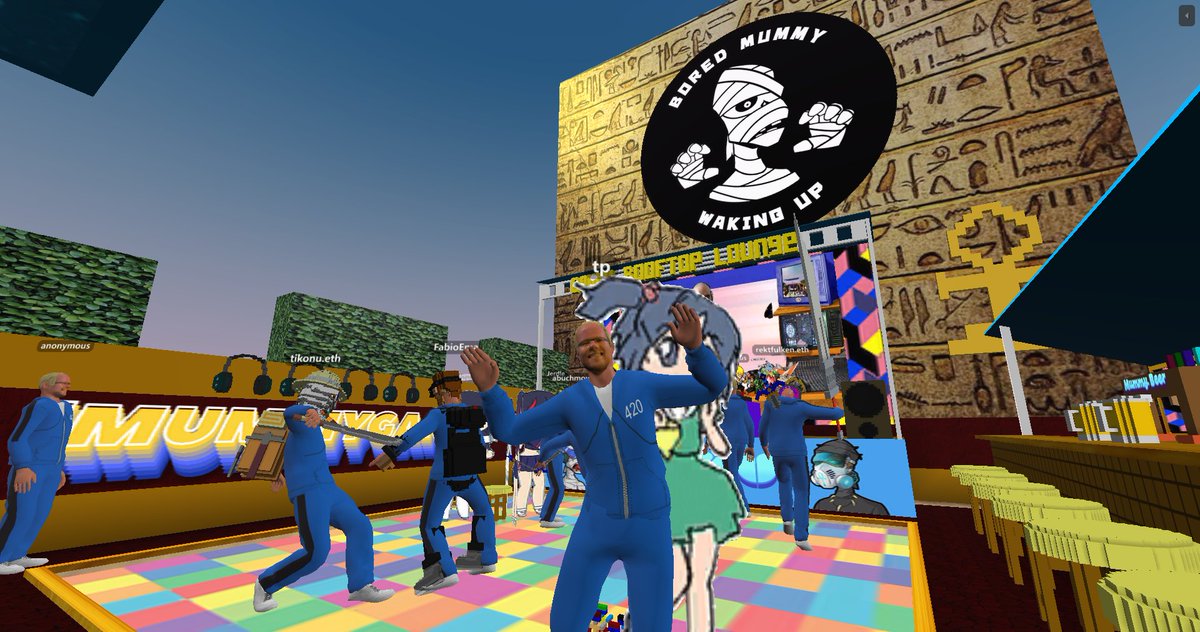0xteleport's tweet photo. #MetaverseDiscovery #MetaverseParty
Bored Mummy Waking Up
Amazing builds, great community #BMWU, fun party with @Myquade
by @BoredMummyWU
in @cryptovoxels
tp https://t.co/l3WHb0YvJV
#Metaverse #NFTs @yetepey https://t.co/XTiTzt1xxB