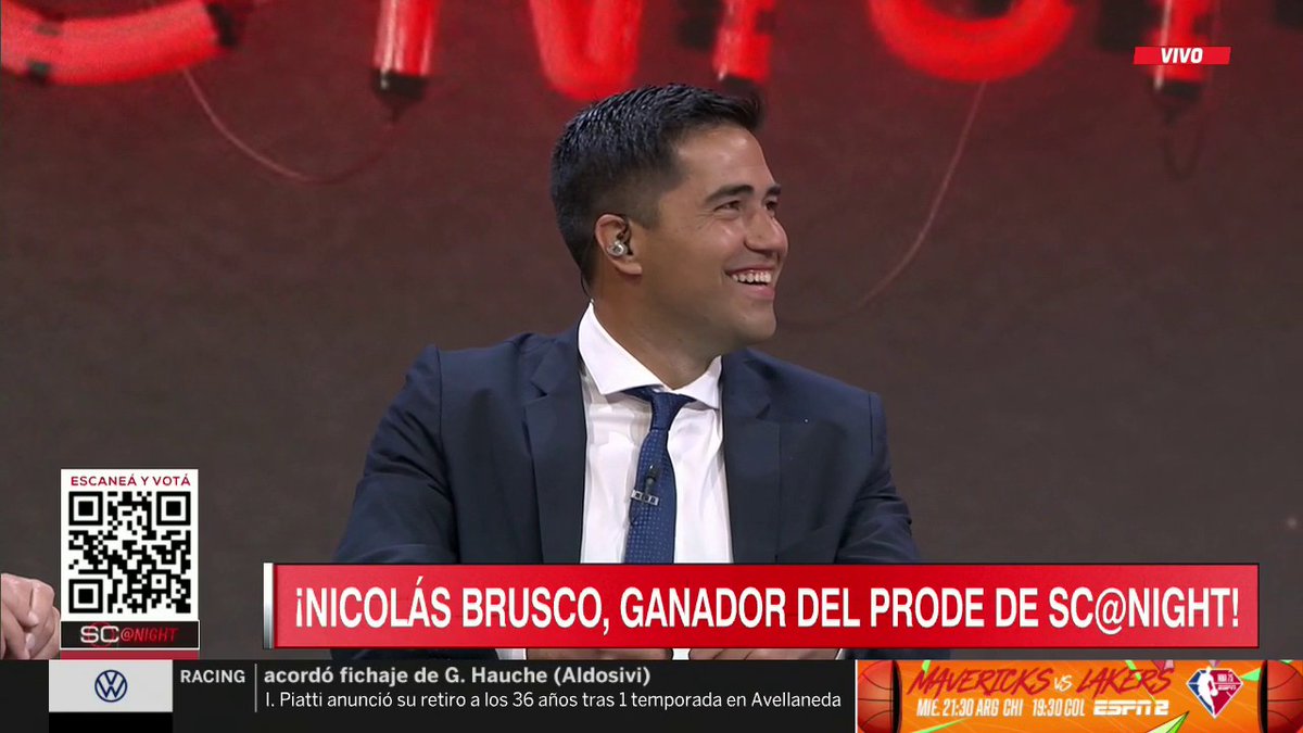 Información, confiabilidad, efectividad... y trofeo sobre el cierre del 2021: <a href="/nicobrusco86/">Nicolás Brusco</a> es el gran CAMPEÓN del prode de formaciones en #SCNight. ¡Todo Rojo!