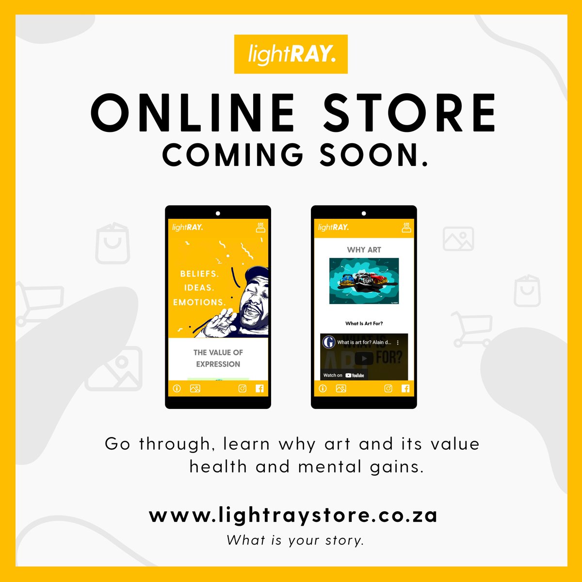 LightRay_Store's tweet photo. #Wednesday #Wednesdaywellness #onlinestore #TechNews #ArtistOnTwitter #art  #whatsyourstory. Online store coming soon. stay tuned. https://t.co/yneUHGXRKe
