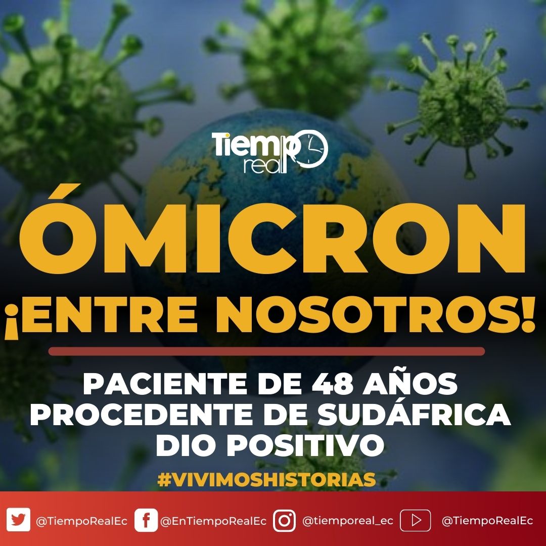 TiempoRealEC's tweet photo. #URGENTE |

🔴 VARIANTE ÓMICRON ENTRE NOSOTROS🔴 

📌 Ministra de salud @XimenaGarzon11  confirma primer caso en #Ecuador
📌 Paciente llegó desde #Sudáfrica 
📌 Tenía las 2️⃣ dosis de vacunas y 2️⃣ pruebas PCR negativas. https://t.co/vhVuu6MlBE