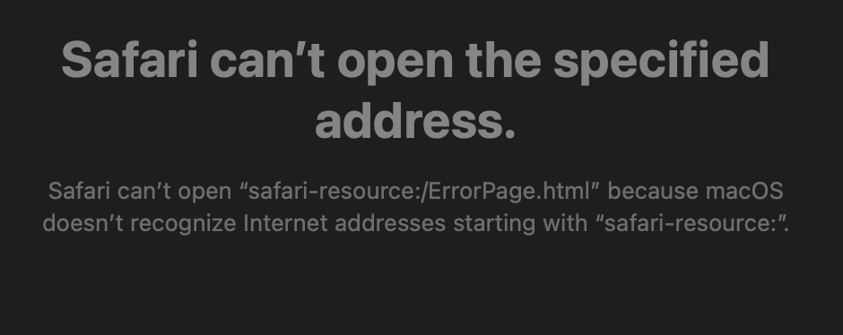 #askatp MacOS 12.1 and Safari 15.1. Suddenly all pinned tabs fail to load with the error shown. Any thoughts on a fix short of redoing them all?