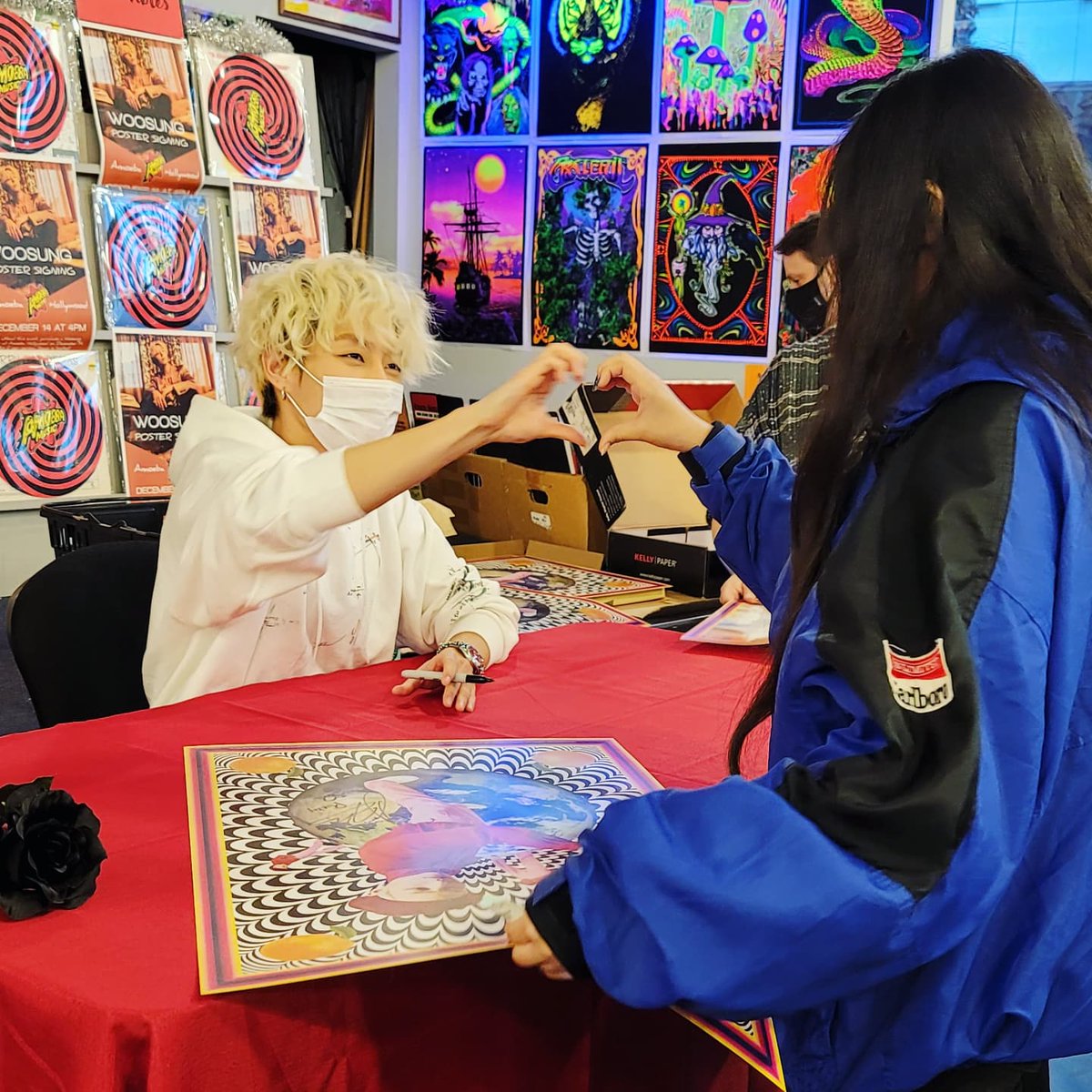 amoebamusic's tweet photo. .@woosungofficial visited Amoeba Hollywood today to meet fans and do a special poster signing!

Woosung's first digital full-length album "GENRE" is out now. https://t.co/nTNxY4a3UF