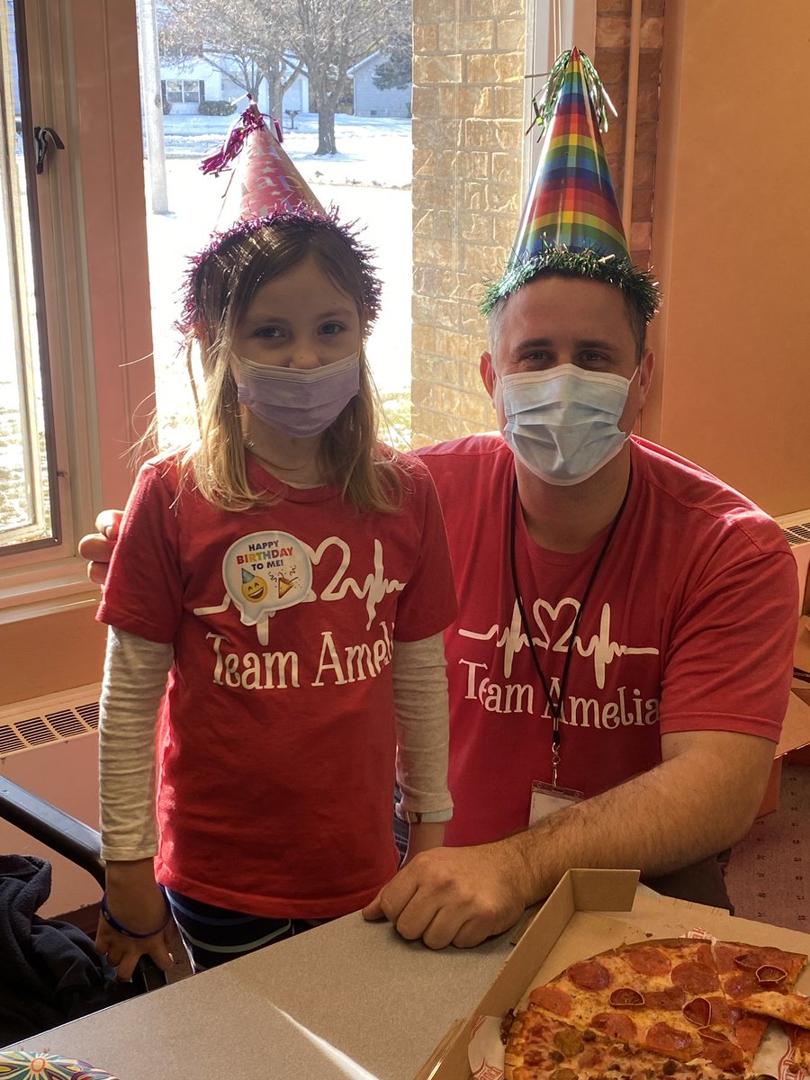 ReedsburgSD's tweet photo. A very special celebration! 

Mr. Peetz celebrated Amelia’s birthday in his office with a special lunch she planned. They happen to share the same birthday (just a few years apart). We are all Team Amelia! 🎂🎂🎂

#ReedsburgPride https://t.co/hGqSgBab5p