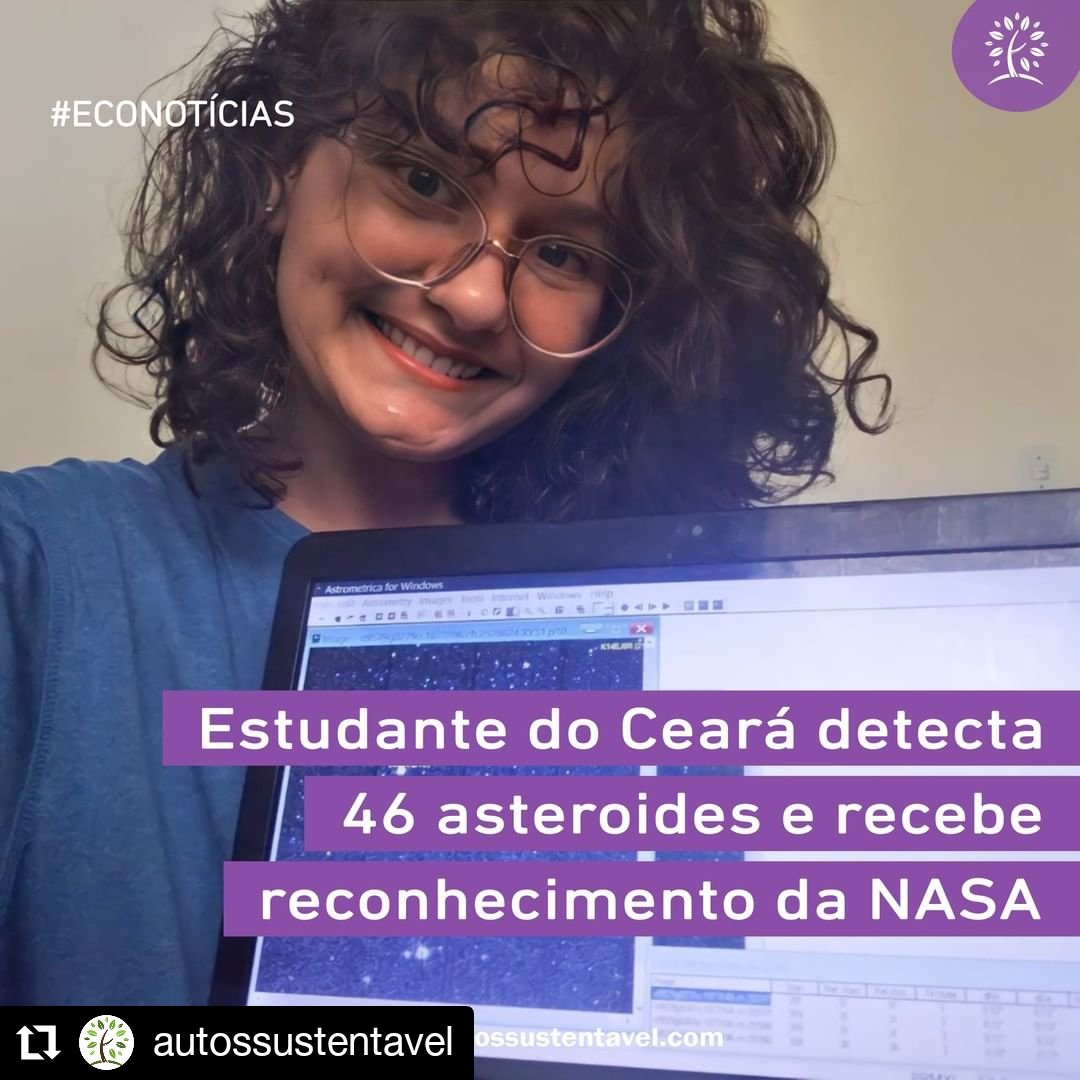 studioinkag's tweet photo. #Repost @autossustentavel
• 
A estudante Geovana Sousa, de 21 anos, detectou 46 novos asteroides ao participar de um projeto do MCTI em #parceria com a Agência Espacial Norte-americana @nasa Saiba mais no nosso ultimo post do Instagram 🖤 https://t.co/n5LzQ1bYoT