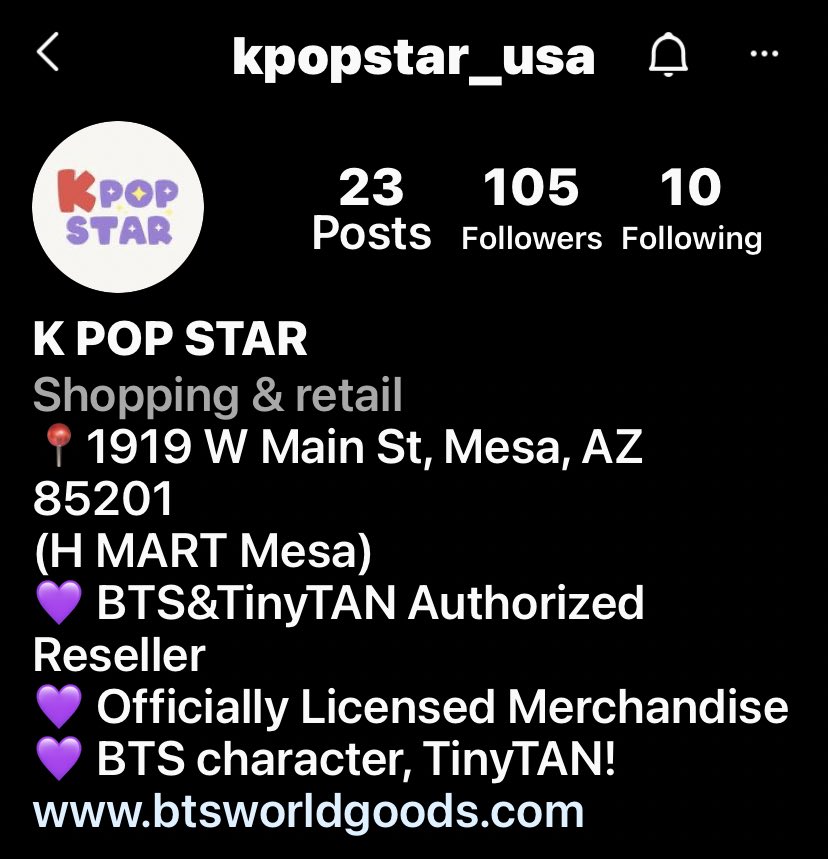 AzmyBangtans's tweet photo. For those who don’t know Arizona DOES have a Kpop store!! An official tinytan reseller with other BTS goodies and more! 

📍1919 W Main St, Mesa, AZ 8521

#BTSxAZ #BTS https://t.co/7nlWM76lm1