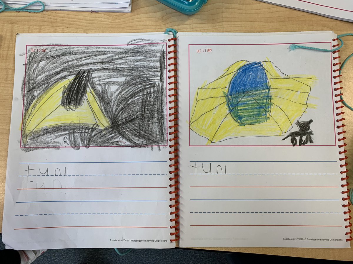 kimbergarten's tweet photo. So proud of these budding authors for stretching their sounds and labeling their inspiration images!  We love this story! #writeeveryday #wbwildcats https://t.co/KE10aoKu3r