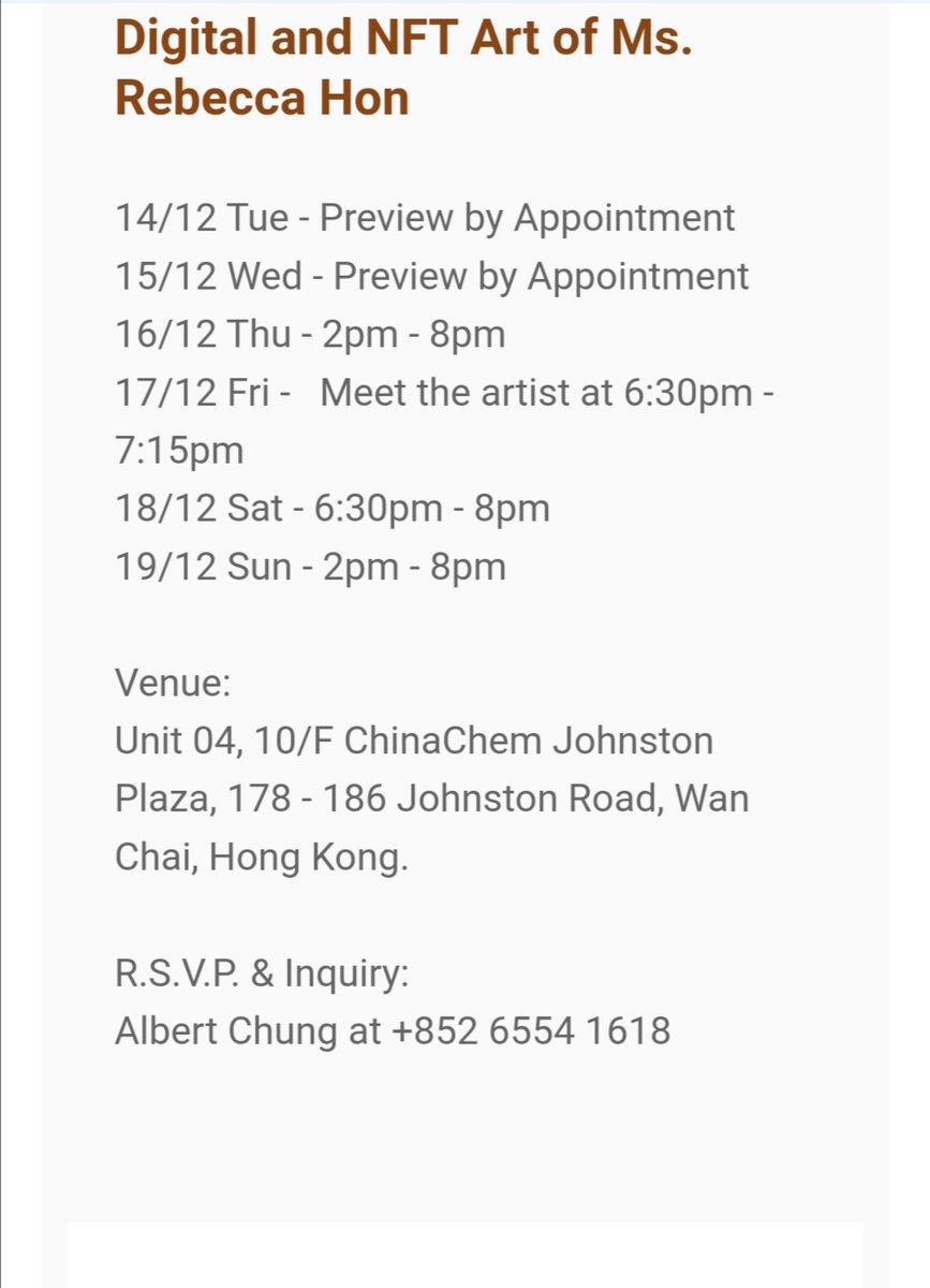 albertccchung1's tweet photo. Digital &amp; NFT Art Exhibition of Ms Rebecca Hon https://t.co/ZAkWbbfZug
