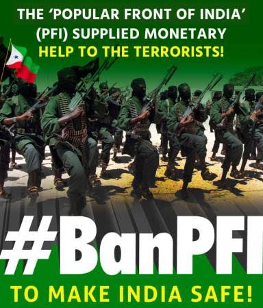 PFI is an Islamic extremist organisation and accused of carrying out anti-India,anti-social activities. During the anti-CAA protests, the PFI was accused of funding protests across India.PFI raised money through hawala channels for running terror camps in Kerala.
#Ban_PFI_SDPI