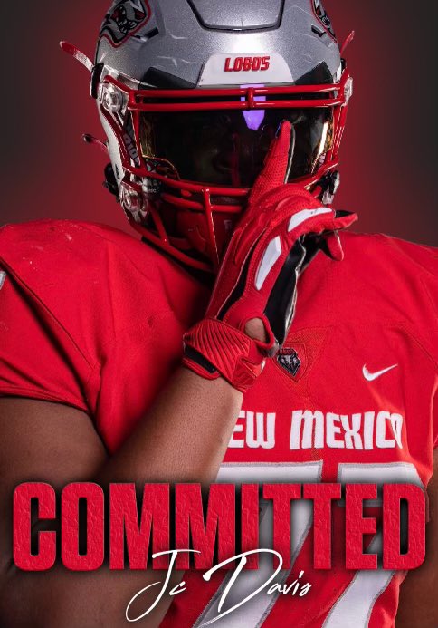 JCDavis56's tweet photo. COMMITTED!! ❤️🤍I am very
excited about my new
journey!!
@UNMLoboFB
@CCC_CometFB 
@Coach060
@Immanuel_Pride 
@CoachGonzUNM
@CoachLenz
@CoachJChristian
@BrandonHuffman
@JuCoFootballACE https://t.co/4gHeLre05E