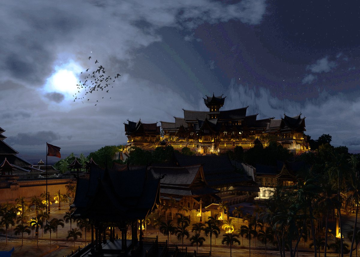 FaizalMamat4's tweet photo. Istana Mahligai, palace of Sultanate of Melaka during nightime....3D digital art.... https://t.co/10UbLvmaMW