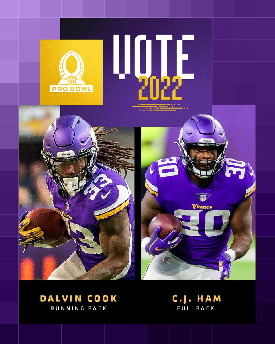 Minnesota Vikings (@vikings) on Twitter photo RETWEETS NOW COUNT DOUBLE❗
#ProBowlVote
<a href="/KirkCousins8/">Kirk Cousins</a>
<a href="/dalvincook/">Dalvin “4️⃣” Cook</a>
<a href="/cjham28/">CJ Ham</a>
<a href="/JJettas2/">JJETS✈️</a>
<a href="/brian_oneill_/">Brian O'Neill</a>
<a href="/athielen19/">Adam Thielen</a>
@EricKendricks54
@HarriSmith22
<a href="/NwangwuKene/">Kene Nwangwu</a> RETWEETS NOW COUNT DOUBLE❗
#ProBowlVote
<a href="/KirkCousins8/">Kirk Cousins</a>
<a href="/dalvincook/">Dalvin “4️⃣” Cook</a>
<a href="/cjham28/">CJ Ham</a>
<a href="/JJettas2/">JJETS✈️</a>
<a href="/brian_oneill_/">Brian O'Neill</a>
<a href="/athielen19/">Adam Thielen</a>
@EricKendricks54
@HarriSmith22
<a href="/NwangwuKene/">Kene Nwangwu</a>