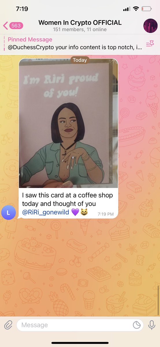RiRi_gonewild's tweet photo. Aw @crypto_babe12 
This message warmed my heart. Thank you queen 👑 
I’m proud of YOU to! Thanks for being part of our #womenincrypto initiative ❤️ https://t.co/HGkDcaJ7re