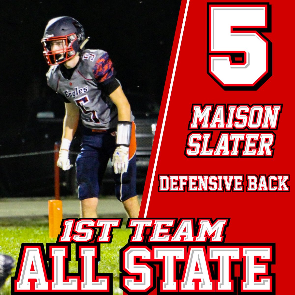 Congratulations Jr. <a href="/MaisonSlater/">maison slater</a> on earning 1st Team All-State Defensive Back Honors. Big senior season coming in 2022 #EagleNation #Family