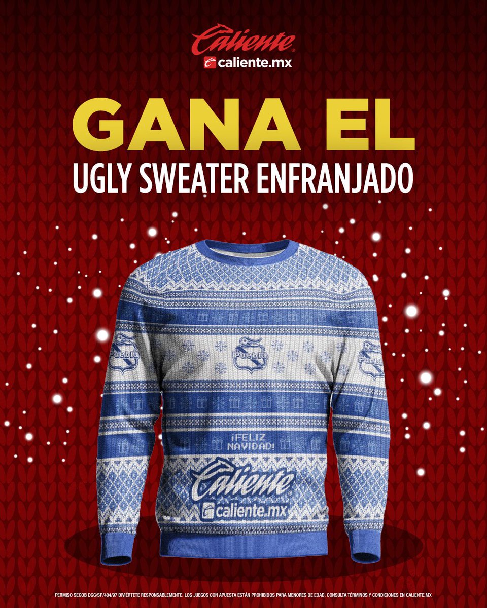 🚨🎄GIVEAWAY NAVIDEÑO🎄🚨
 
GANA EL UGLY SWEATER ENFRANJADO 🎅🏻🔵
 
Esto debes hacer 👇🏽
1️⃣Sigue a <a href="/calientesports/">Caliente Sports</a>📲
2️⃣Dale 🔁 y ❤️
3️⃣Contesta con los HTs #LaFranjaQueNosUne🎽 y #MásAcciónMásDiversión 🔥