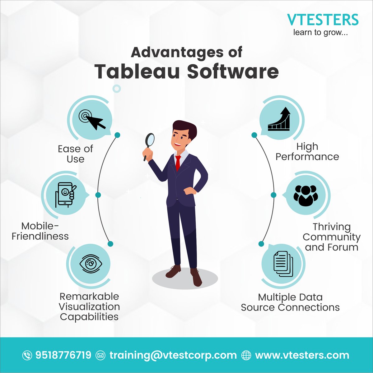 VTESTERS1's tweet photo. Tableau is one of the top business intelligence and data visualization tools available today. Let's look at the advantages of using Tableau software.

#Tableau #PowerBi #Datavisualization #TableauWorkshop #corporatetraining #openworkshops #punejobs #vtesters #learntogrow https://t.co/keV5H76b9X
