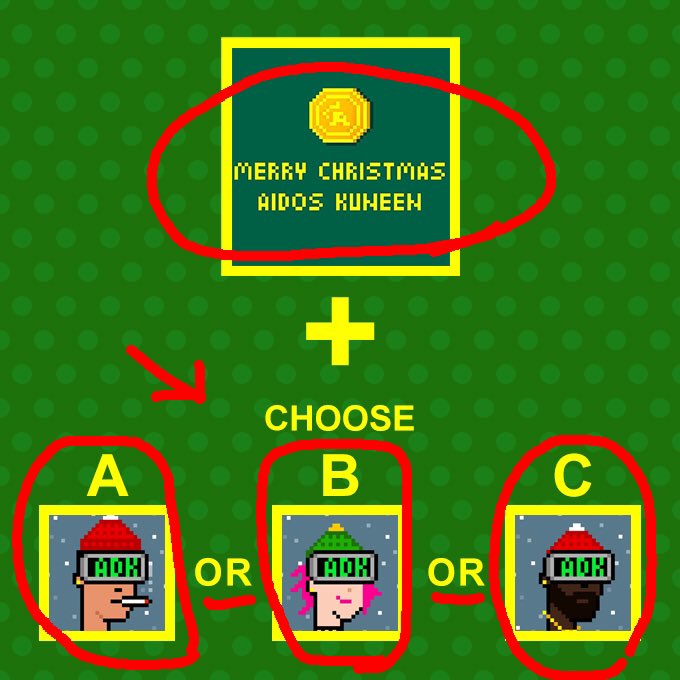 macci0123's tweet photo. NFT無料
Pixel ADK + choose A,B,C
#NFTgiveaway
12月17日18:00まで
Ends as soon as it runs out

✅RT＋Like This Post + Tag 2 friends
✅Follow
@Aidos_kuneen
@Donrico77
@macci0123
@konomacci
✅Join ADK telegram 
https://t.co/EYR2VUOM7g
✅Reply Opensea address
+ type A or B or C
$ADK https://t.co/slIoYZc424