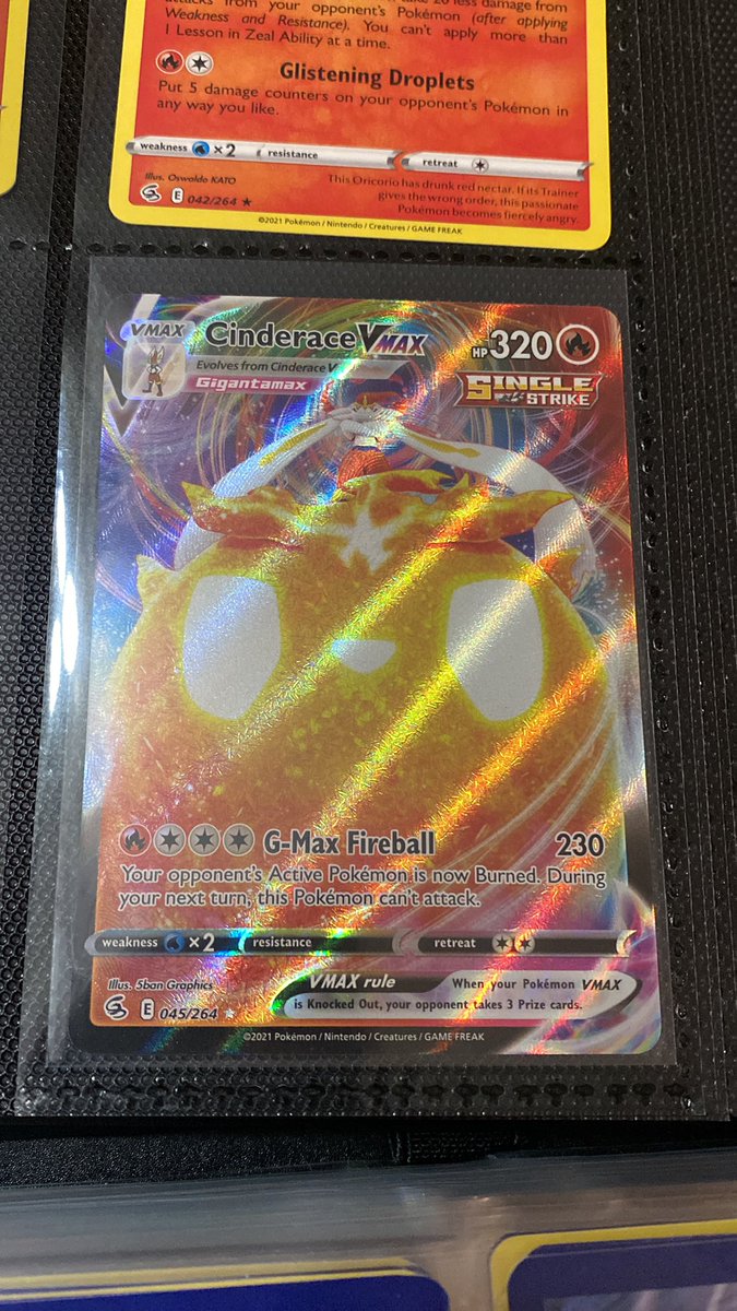 patsontheroad31's tweet photo. Not sure why but I like this card a lot. Am I the only one from Fusion Strike?
#pokemon #fusionstrike #tcg #cinderace #vmax #ashjudo #therealashjudo #sortingcards https://t.co/O8hkd7H65o