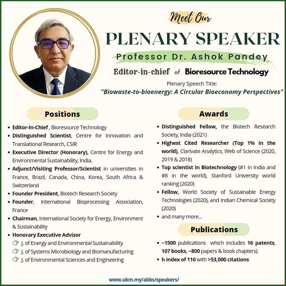 CESPRO_UKM's tweet photo. #Day1 of ABBS-SC 2021.
Plenary Talk by Prof Ashok Pandey.
#abbs2021 #suschal2021 #JKKP #cespro #fkab #UKMSharing #conference #hydrogen #sustainability #malaysia https://t.co/42YogaOtFW