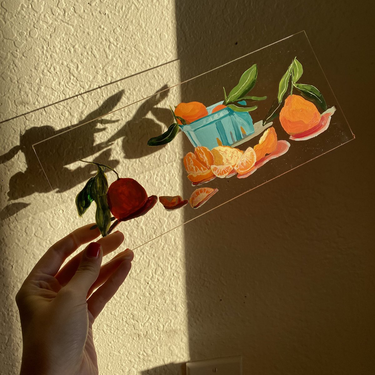WyethStudio's tweet photo. Satsuma’s on Acrylic 
#citrusseason #acrylicpainting #paintingonglass https://t.co/KooACSu9aT