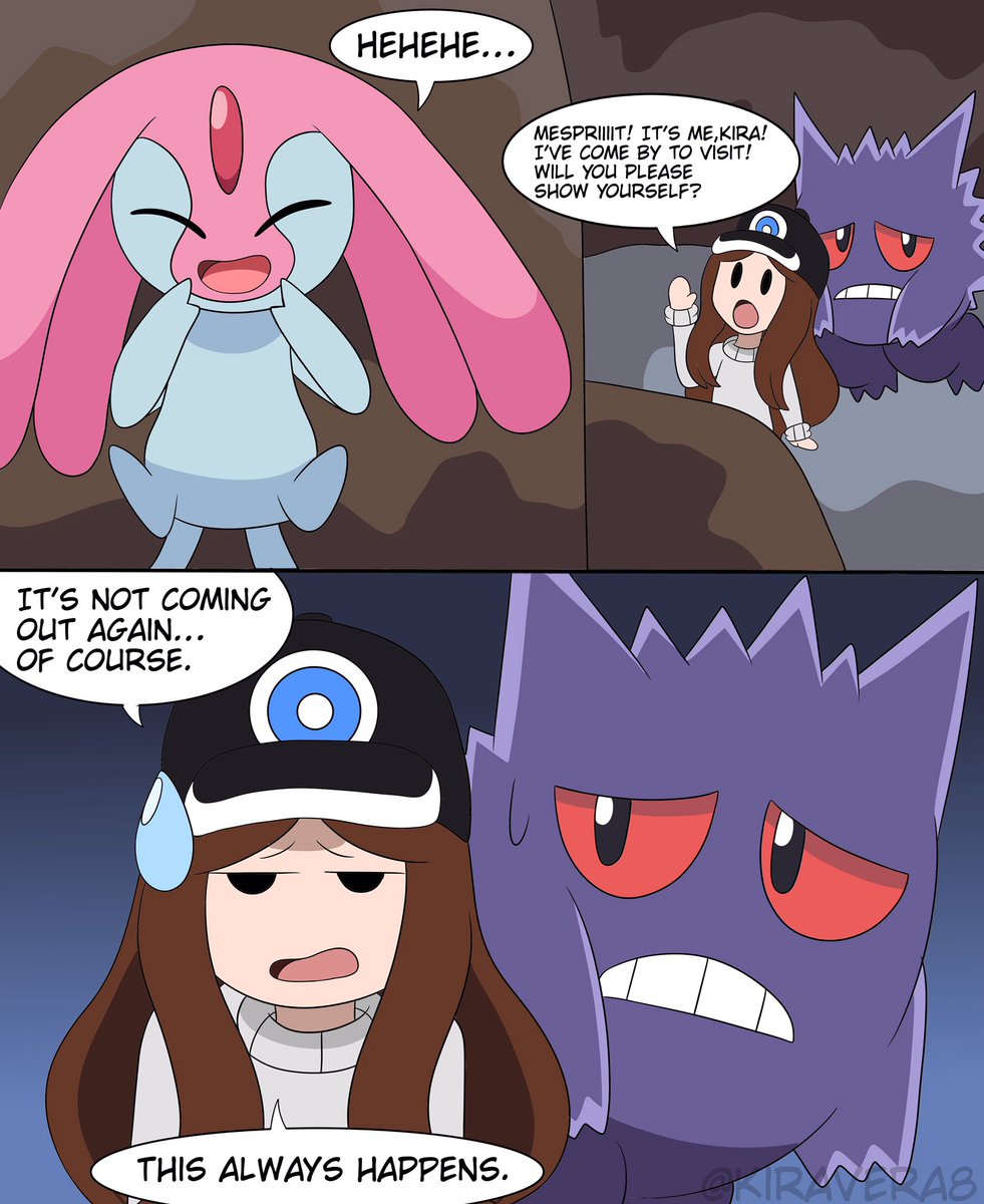 every time Trainer Kira goes back home to Sinnoh, she never forgets to visit her favorite little trickster :D 