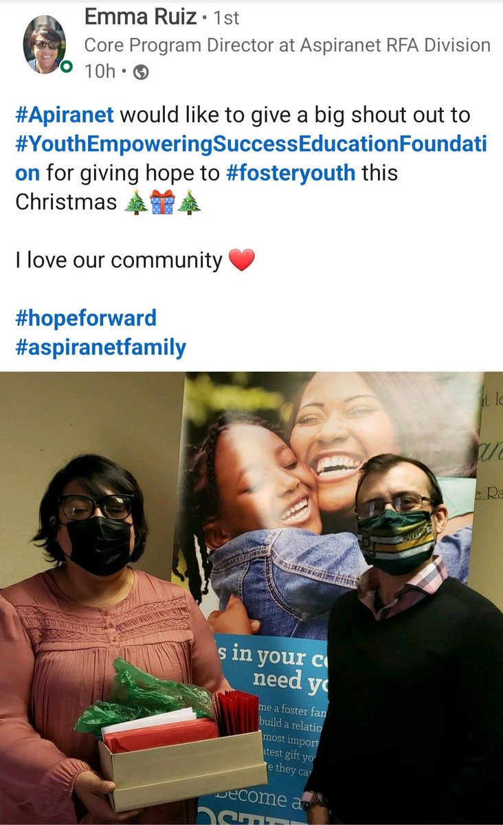 Thank you to all that made this year's #holidaycards for #youth in #fostercare possible. There is nothing better than supporting the work of #nonprofit organizations like <a href="/Aspiranet/">Aspiranet</a>. Wishing you all the best this #holidayseason 🎅🌲