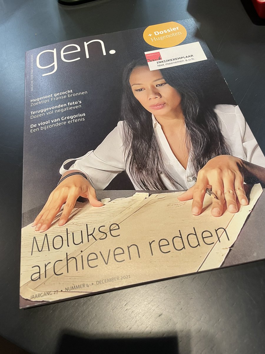 paulinebroekema's tweet photo. Wat is dat toch een buitengewoon lezenswaardig blad. In het nieuwste nummer een interessant verhaal over onderzoek in en redding van #Molukse archieven op o.a #Saparua. @CBG_nl #genmagazine https://t.co/zIGIagRcDh