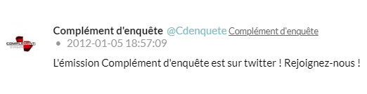 inadlweb's tweet photo. et au #depotlegal du web de l'#INA c'est 4204 tweets archivés qui ont été publiés par @Cdenquete ... dont le tout premier tweet ! Bon anniversaire ! 🎂 @Inatheque1 @Ina_audiovisuel #archiveweb https://t.co/6LHJOX54oL