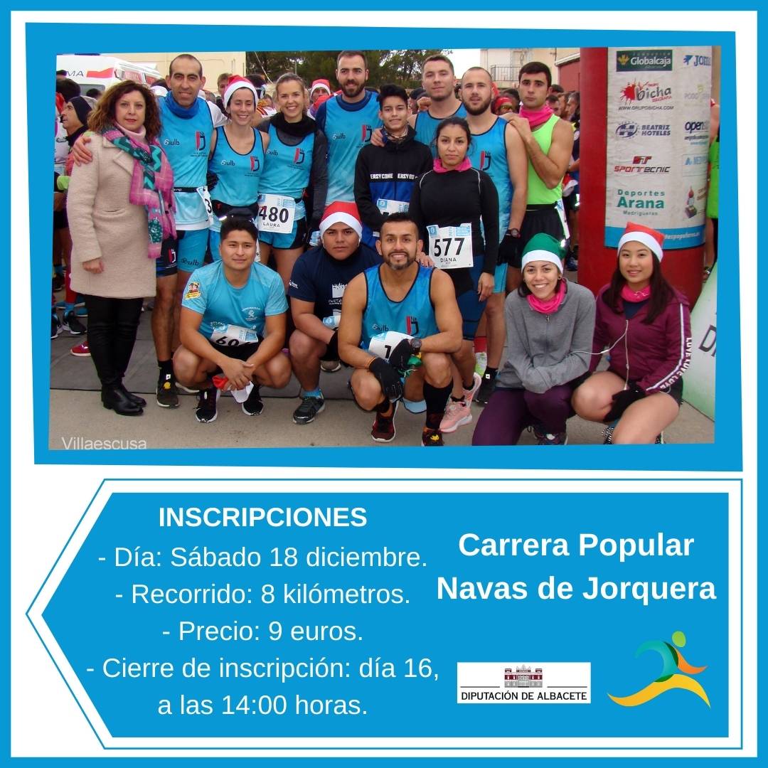 🚩 #CCPP | ¡Última prueba del calendario de este año! IX Carrera Popular de #NavasDeJorquera.

👉 8 kilómetros de distancia. Día 18 de diciembre.

¿Te la vas a perder? ¡Inscríbete! 👇 
deportes.dipualba.es/Deportes/Ficha…

#atletapopular #atletaspopulares #CarreraPopular #CarrerasPopulares